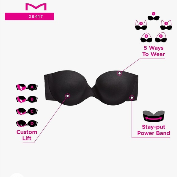 MAIDENFORM tan strapless padded underwire size 32B style 09417 NWT - Picture 7 of 7